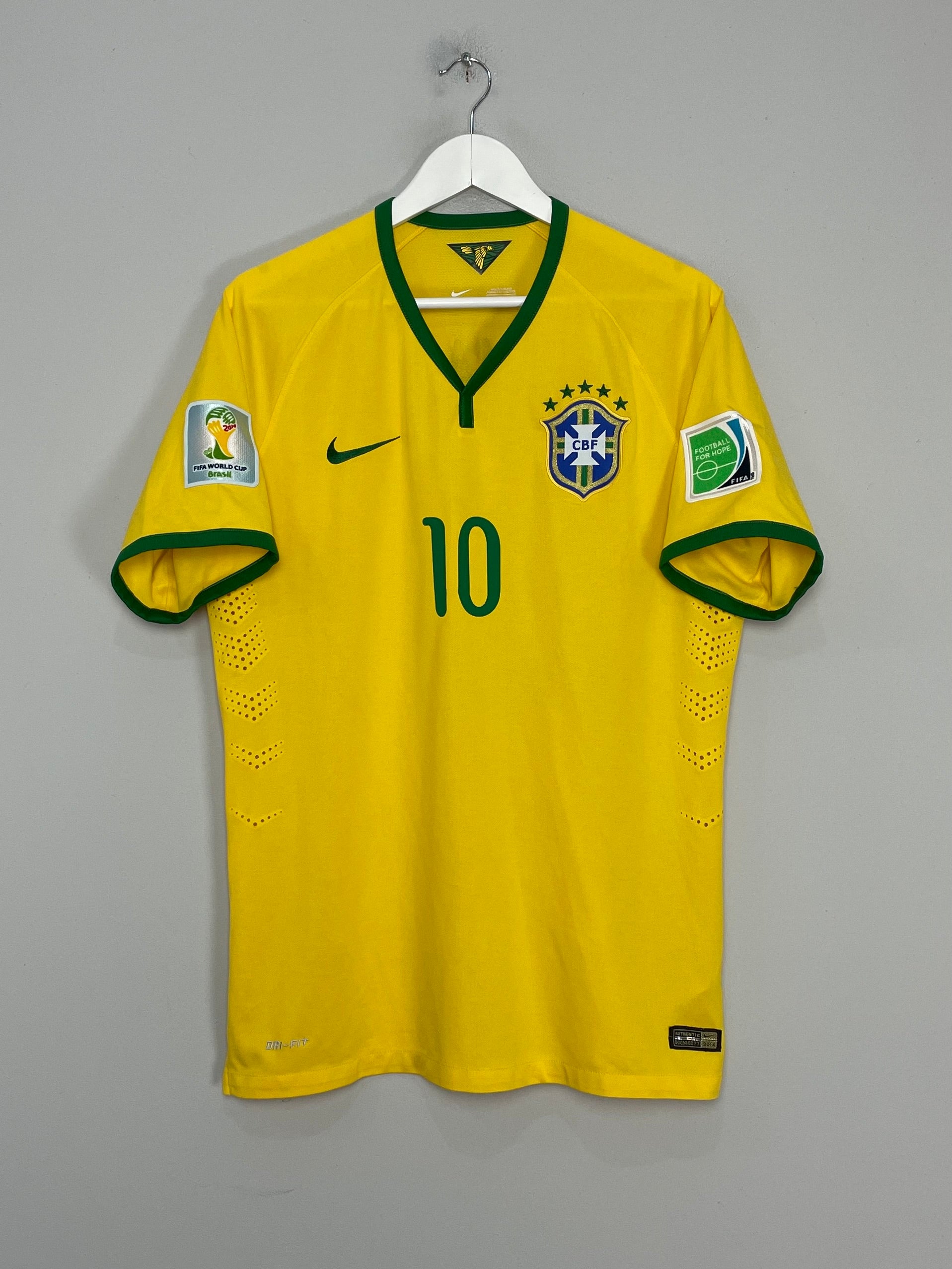 Shop 2014/15 BRAZIL NEYMAR JR #10 *AUTHENTIC* HOME SHIRT (XL) NIKE, classic football shirts, vintage football shirts & retro soccer jerseys at Cult Kits
