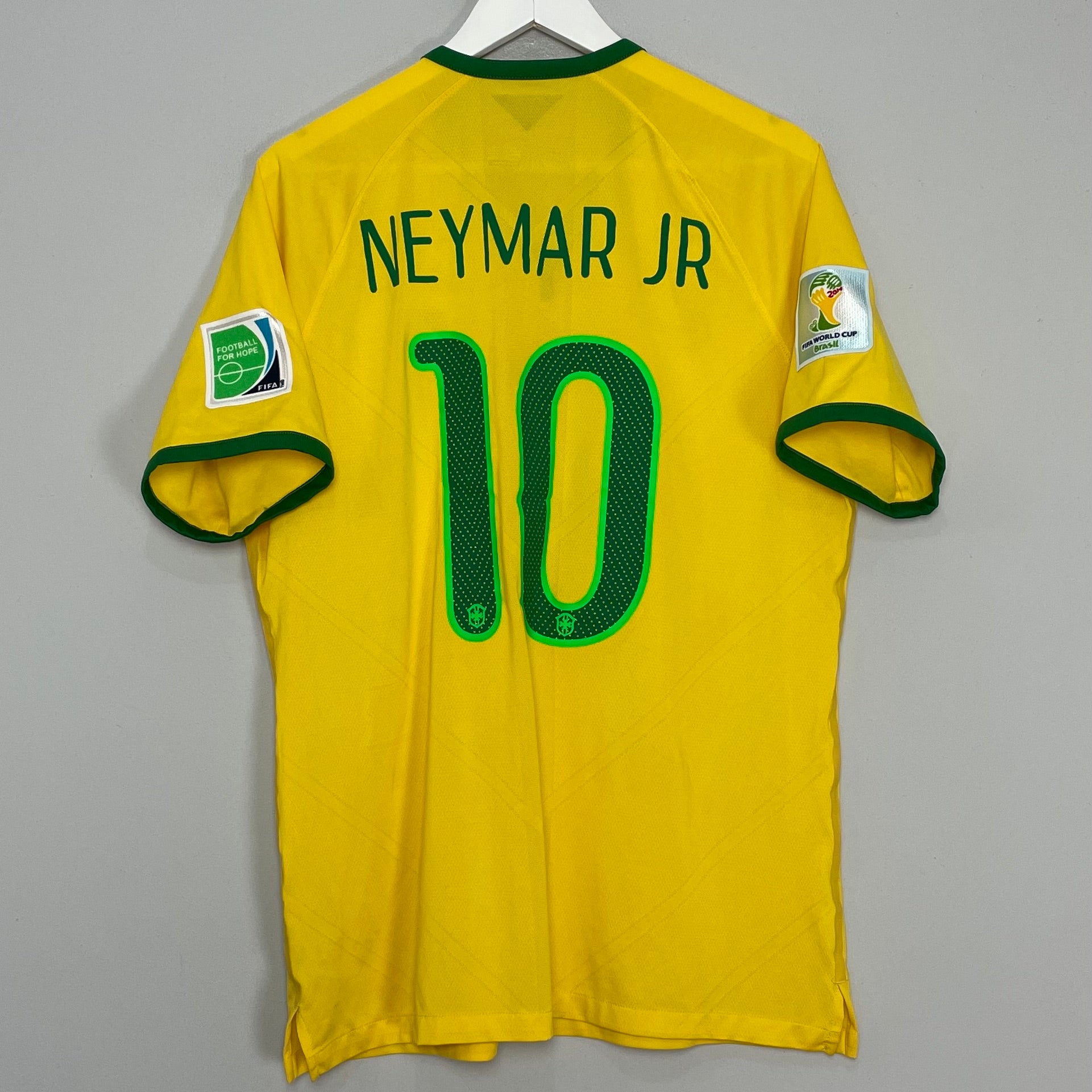 Shop 2014/15 BRAZIL NEYMAR JR #10 *AUTHENTIC* HOME SHIRT (XL) NIKE, classic football shirts, vintage football shirts & retro soccer jerseys at Cult Kits