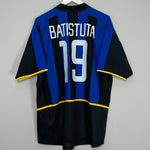 Shop 2002/03 INTER MILAN BATISTUTA #19 HOME SHIRT (XL) NIKE, classic football shirts, vintage football shirts & retro soccer jerseys at Cult Kits