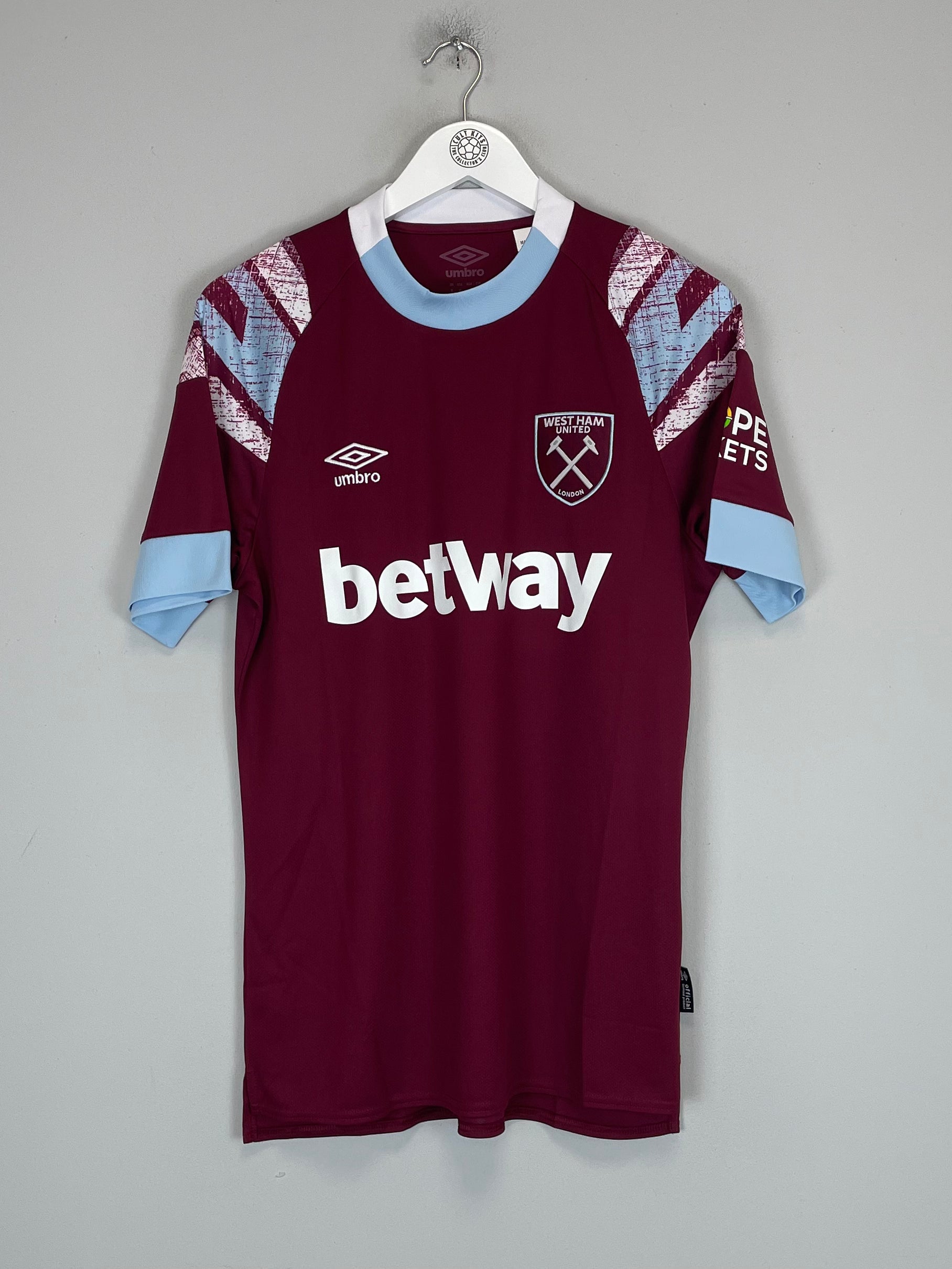 Shop 2022/23 WEST HAM HOME SHIRT (M) UMBRO, classic football shirts, vintage football shirts & retro soccer jerseys at Cult Kits