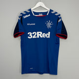 Shop 2018/19 RANGERS TRAINING SHIRT (M) HUMMEL, classic football shirts, vintage football shirts & retro soccer jerseys at Cult Kits