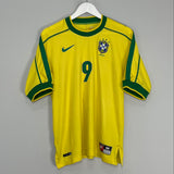 1998/00 BRAZIL RONALDO #9 HOME SHIRT (M) NIKE