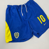 Shop 2004/05 BOCA JUNIORS #10 HOME SHORTS (L) NIKE, classic football shirts, vintage football shirts & retro soccer jerseys at Cult Kits
