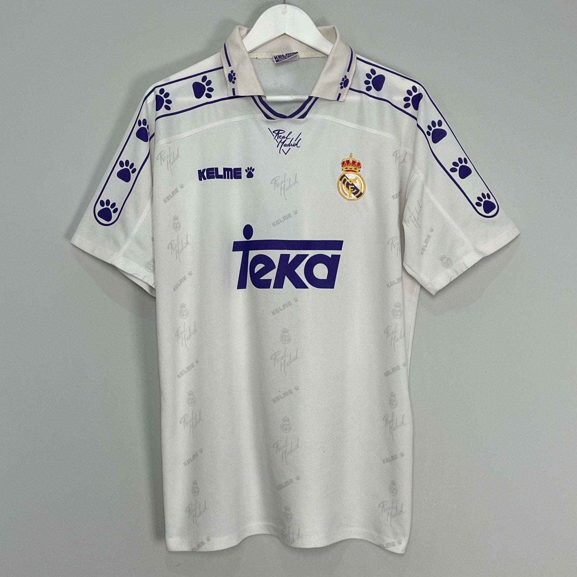 Shop 1994/95 REAL MADRID HOME SHIRT (M) KELME, classic football shirts, vintage football shirts & retro soccer jerseys at Cult Kits