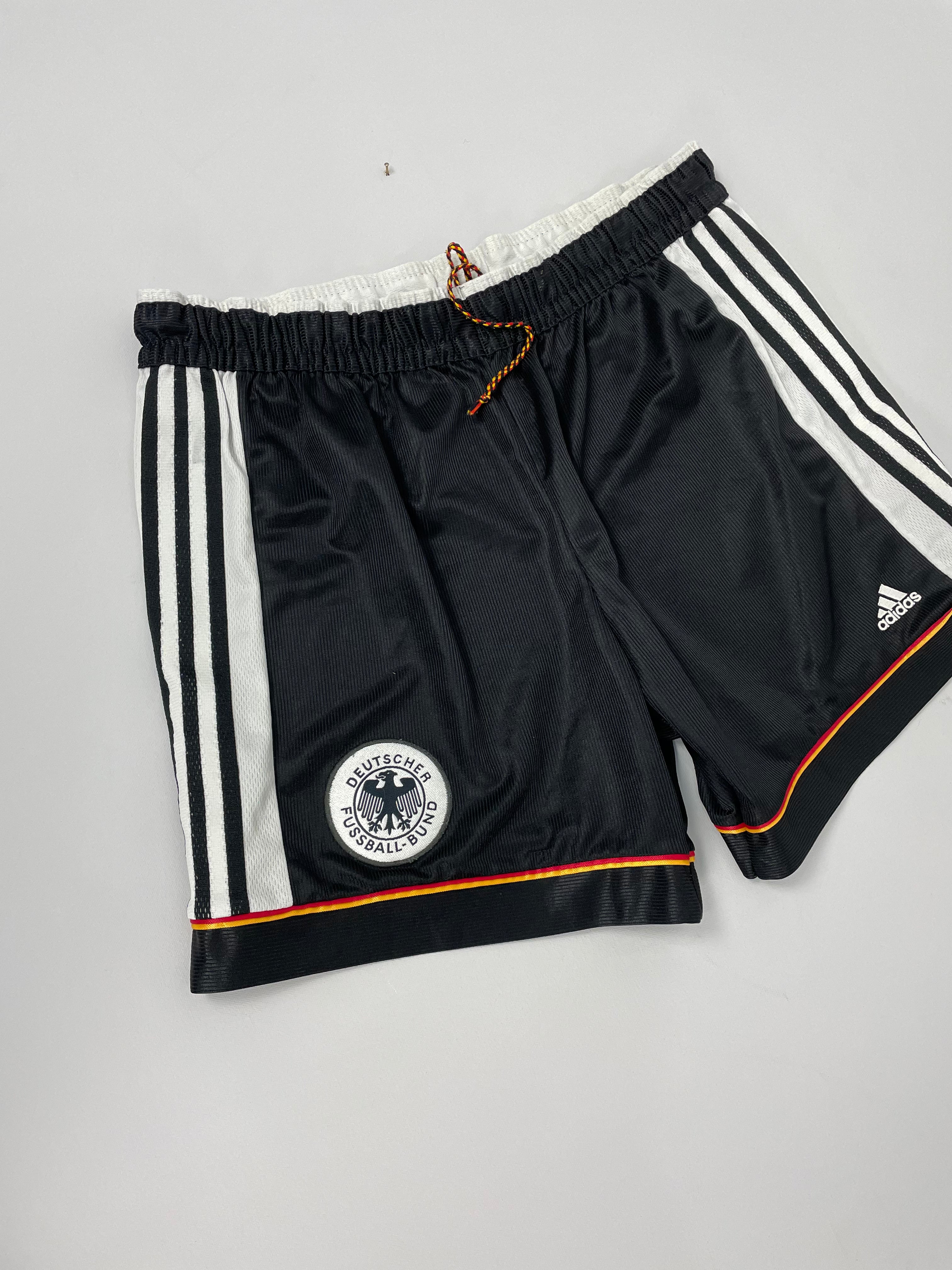 Shop 1998/99 GERMANY HOME SHORTS (XL) ADIDAS, classic football shirts, vintage football shirts & retro soccer jerseys at Cult Kits