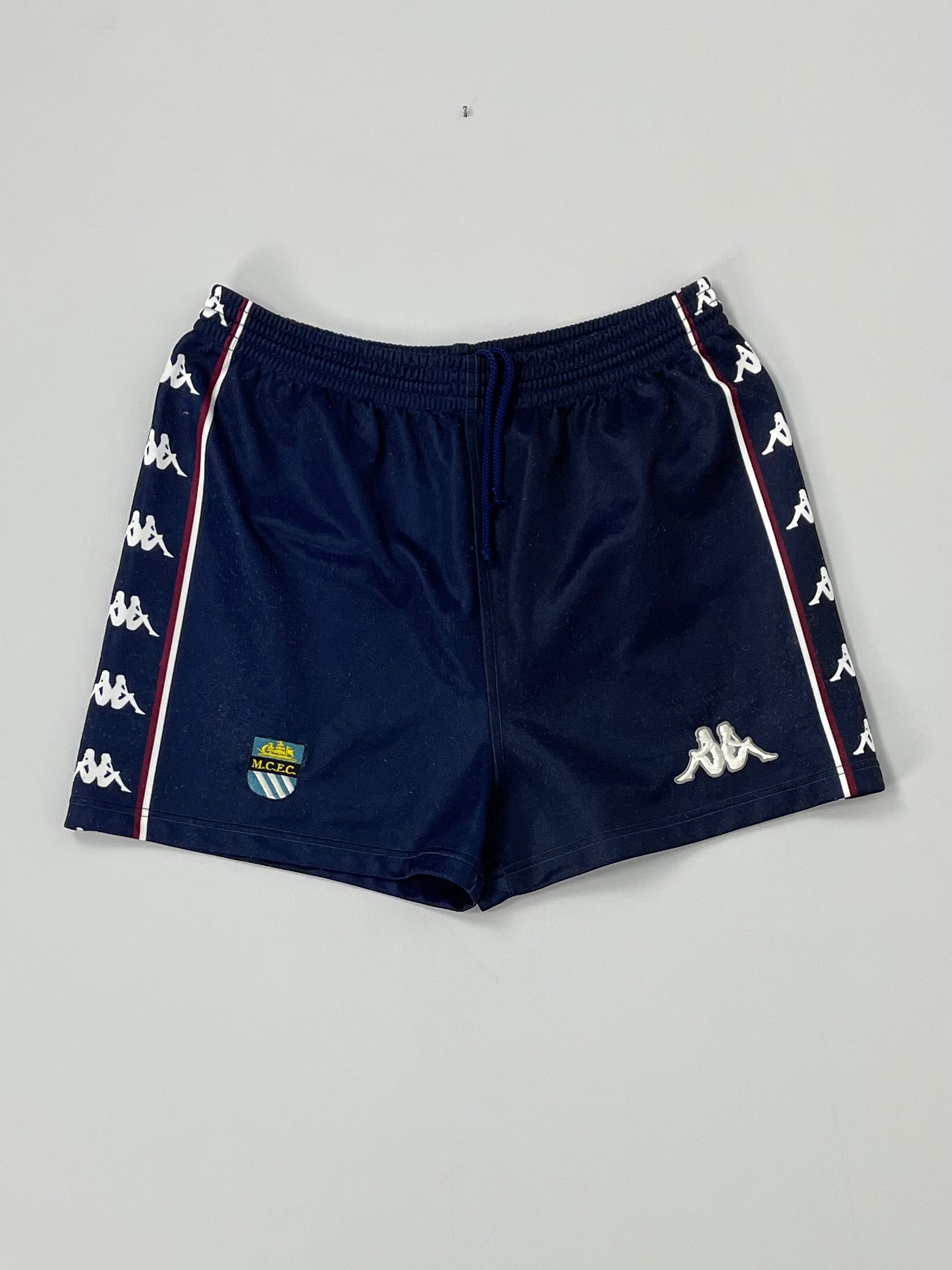 Shop 1997/98 MANCHESTER CITY AWAY SHORTS (L) KAPPA, classic football shirts, vintage football shirts & retro soccer jerseys at Cult Kits