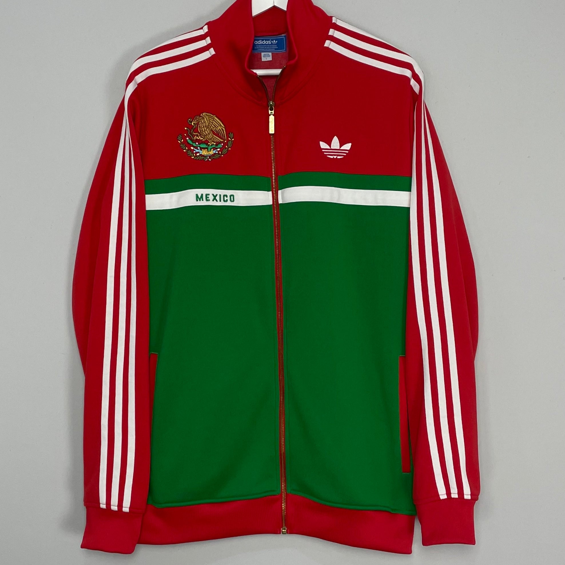 Shop 1990/91 MEXICO ADIDAS ORIGINALS TRACKSUIT TOP (L) ADIDAS, classic football shirts, vintage football shirts & retro soccer jerseys at Cult Kits