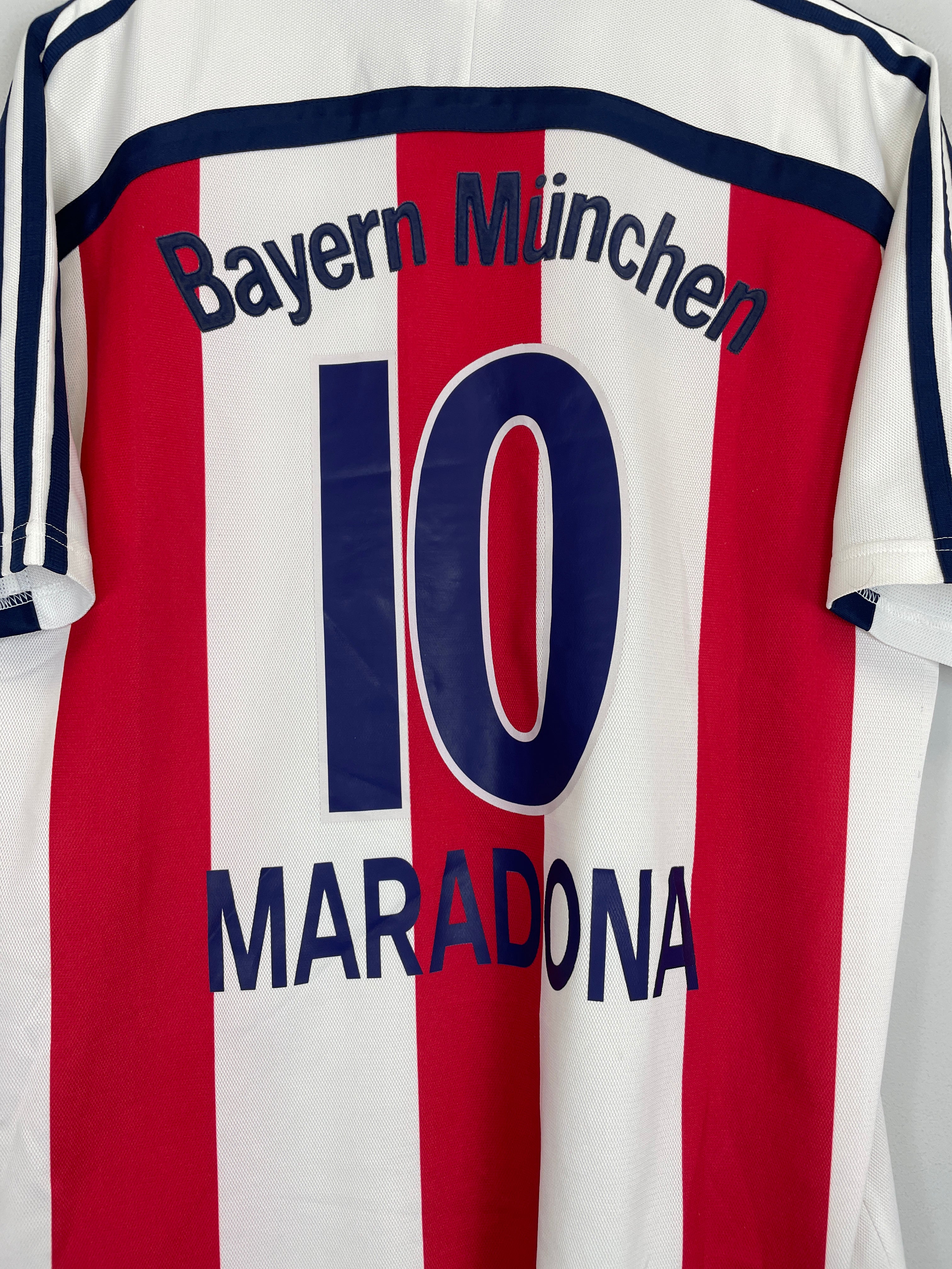 Shop 2000/01 BAYERN MUNICH MARADONA #10 AWAY SHIRT (L) ADIDAS, classic football shirts, vintage football shirts & retro soccer jerseys at Cult Kits