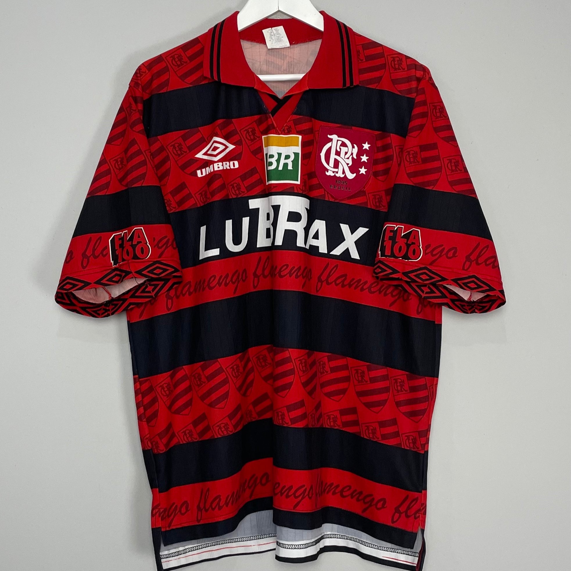 Shop 1995/96 FLAMENGO *CENTENARY* HOME SHIRT (XL) UMBRO, classic football shirts, vintage football shirts & retro soccer jerseys at Cult Kits