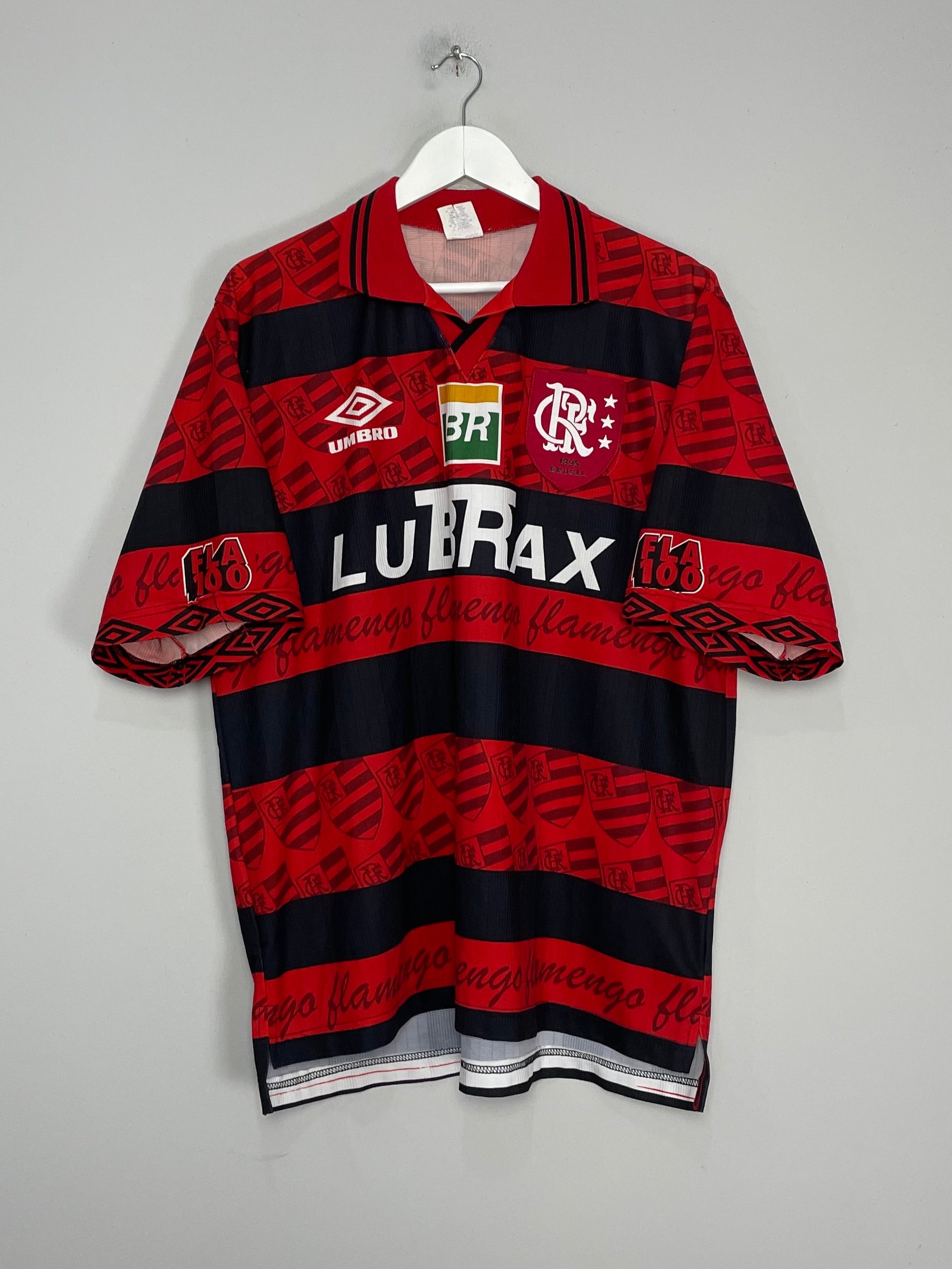 Shop 1995/96 FLAMENGO *CENTENARY* HOME SHIRT (XL) UMBRO, classic football shirts, vintage football shirts & retro soccer jerseys at Cult Kits