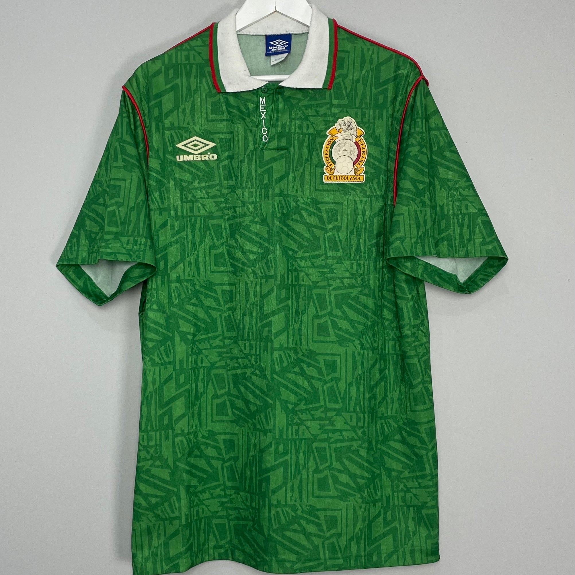 Shop 1994 MEXICO HOME SHIRT (XL) UMBRO, classic football shirts, vintage football shirts & retro soccer jerseys at Cult Kits