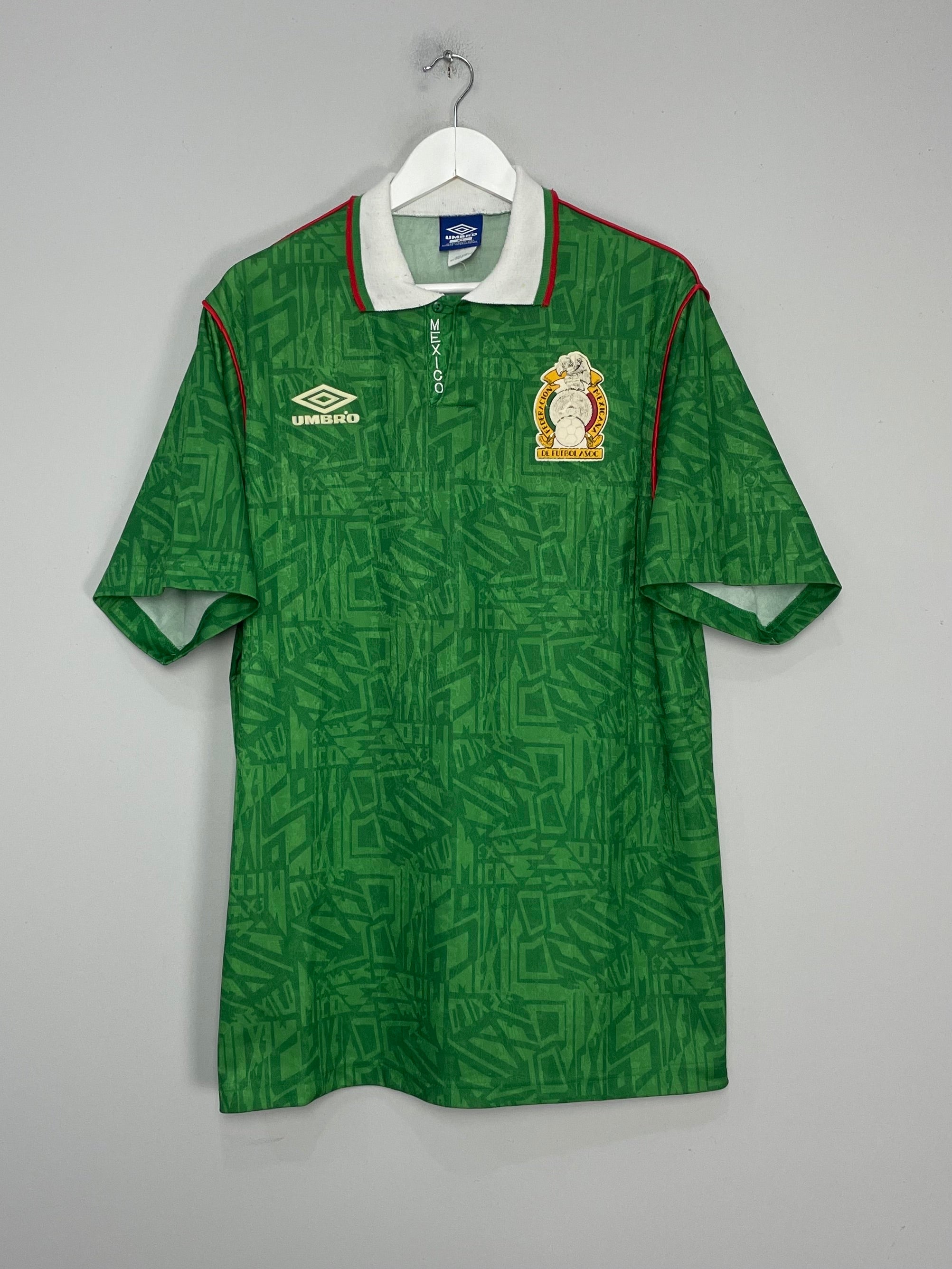 Shop 1994 MEXICO HOME SHIRT (XL) UMBRO, classic football shirts, vintage football shirts & retro soccer jerseys at Cult Kits