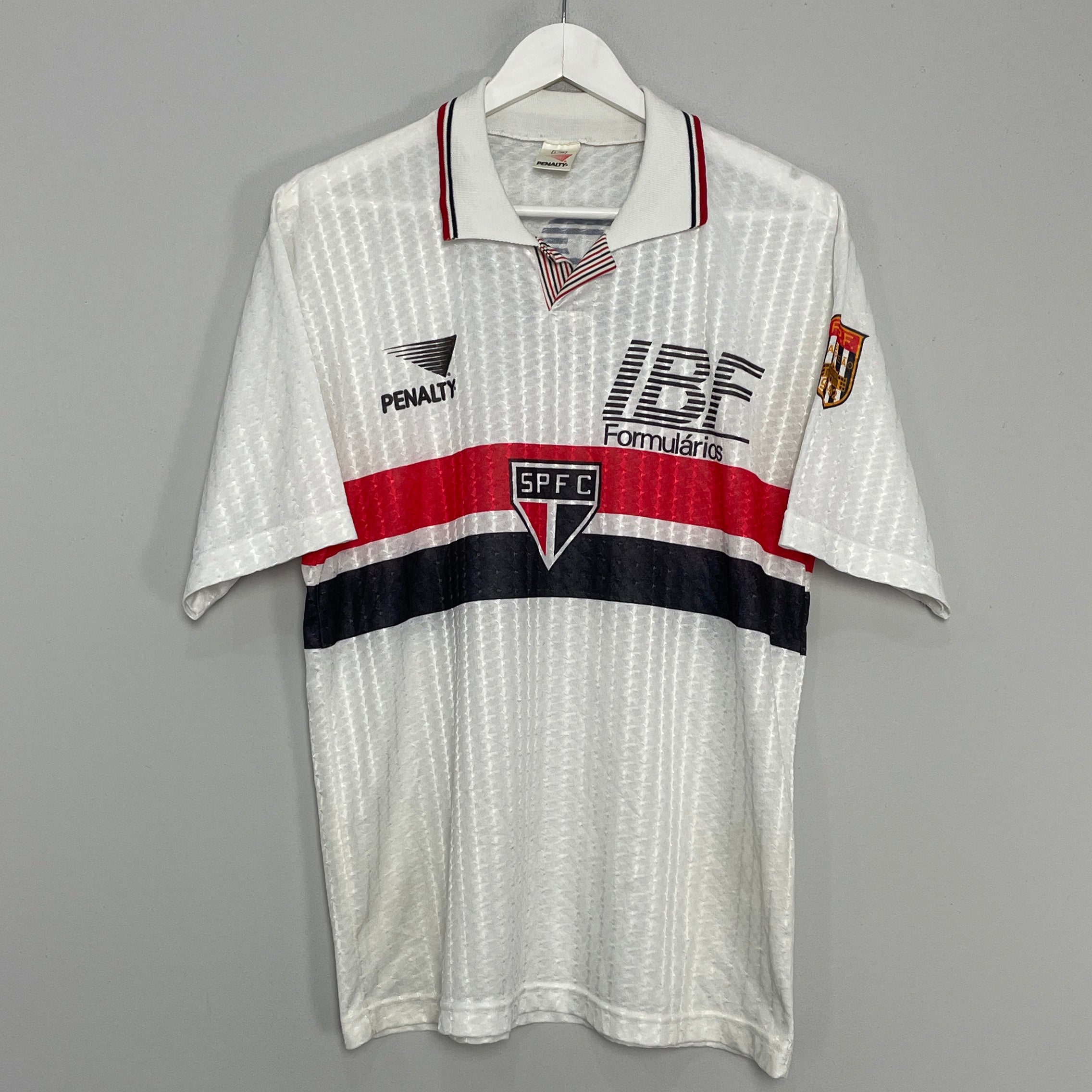 Shop 1992 SAO PAULO HOME SHIRT (L) PENALTY, classic football shirts, vintage football shirts & retro soccer jerseys at Cult Kits