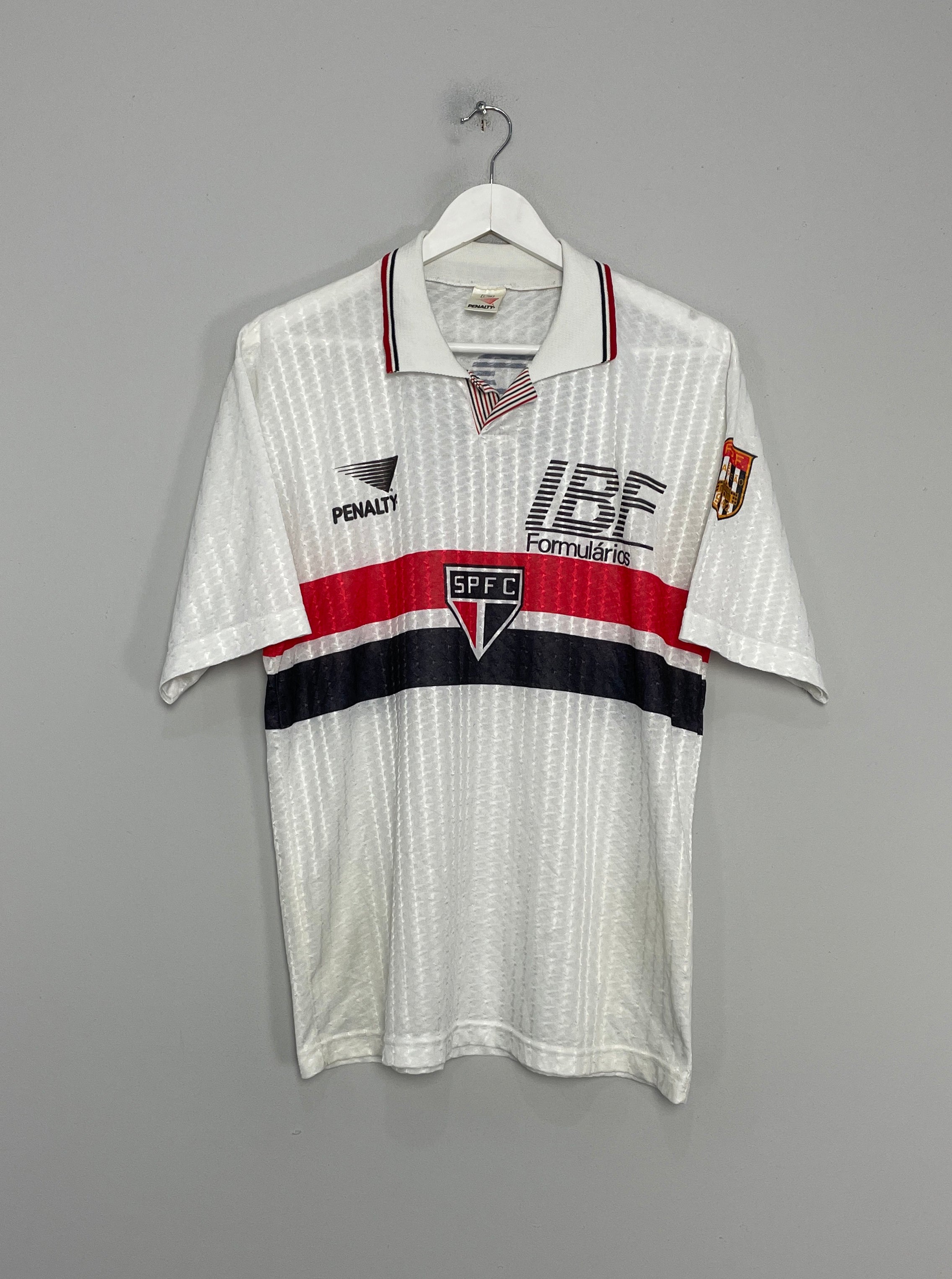 Shop 1992 SAO PAULO HOME SHIRT (L) PENALTY, classic football shirts, vintage football shirts & retro soccer jerseys at Cult Kits