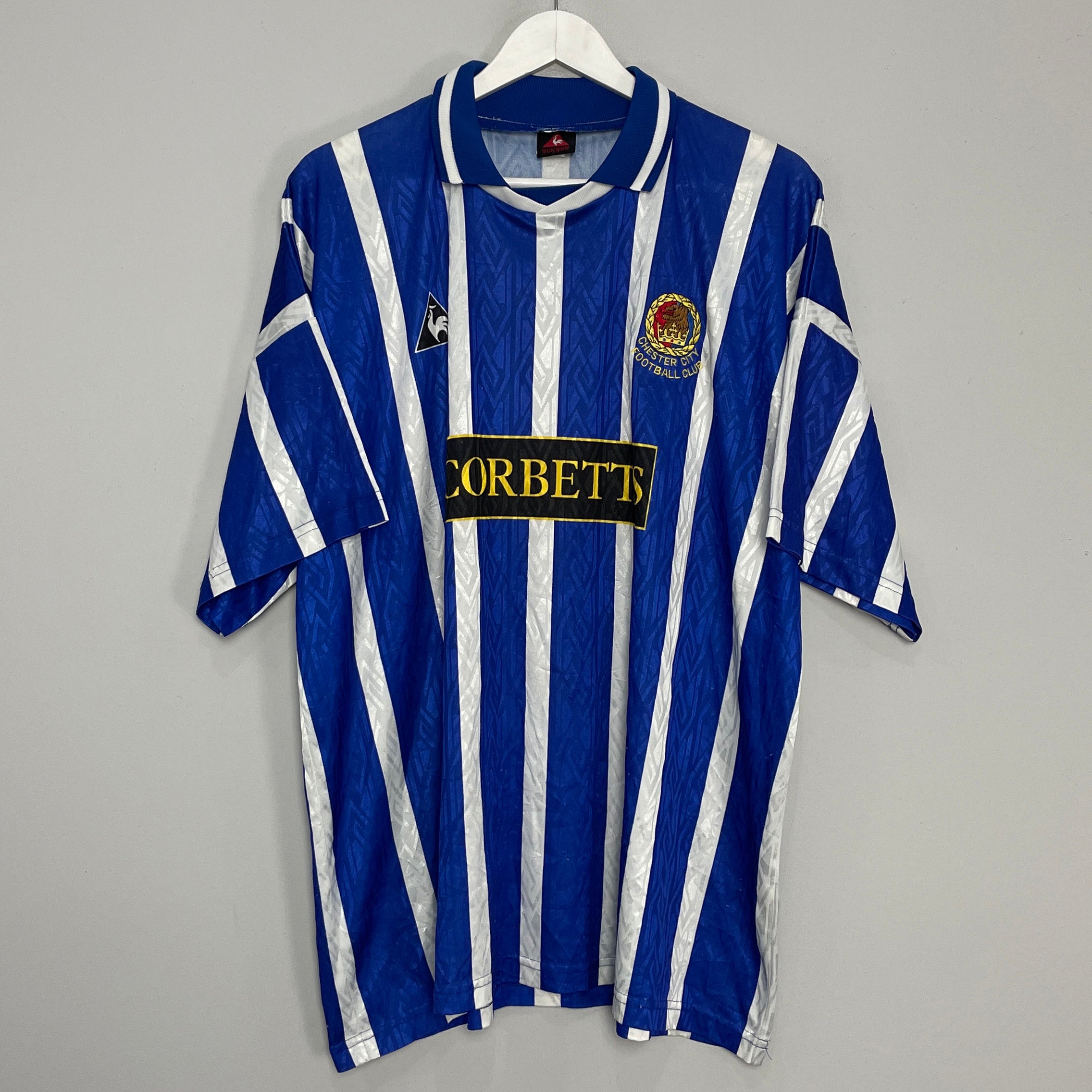 Shop 1995/96 CHESTER CITY HOME SHIRT (XL) LE COQ, classic football shirts, vintage football shirts & retro soccer jerseys at Cult Kits