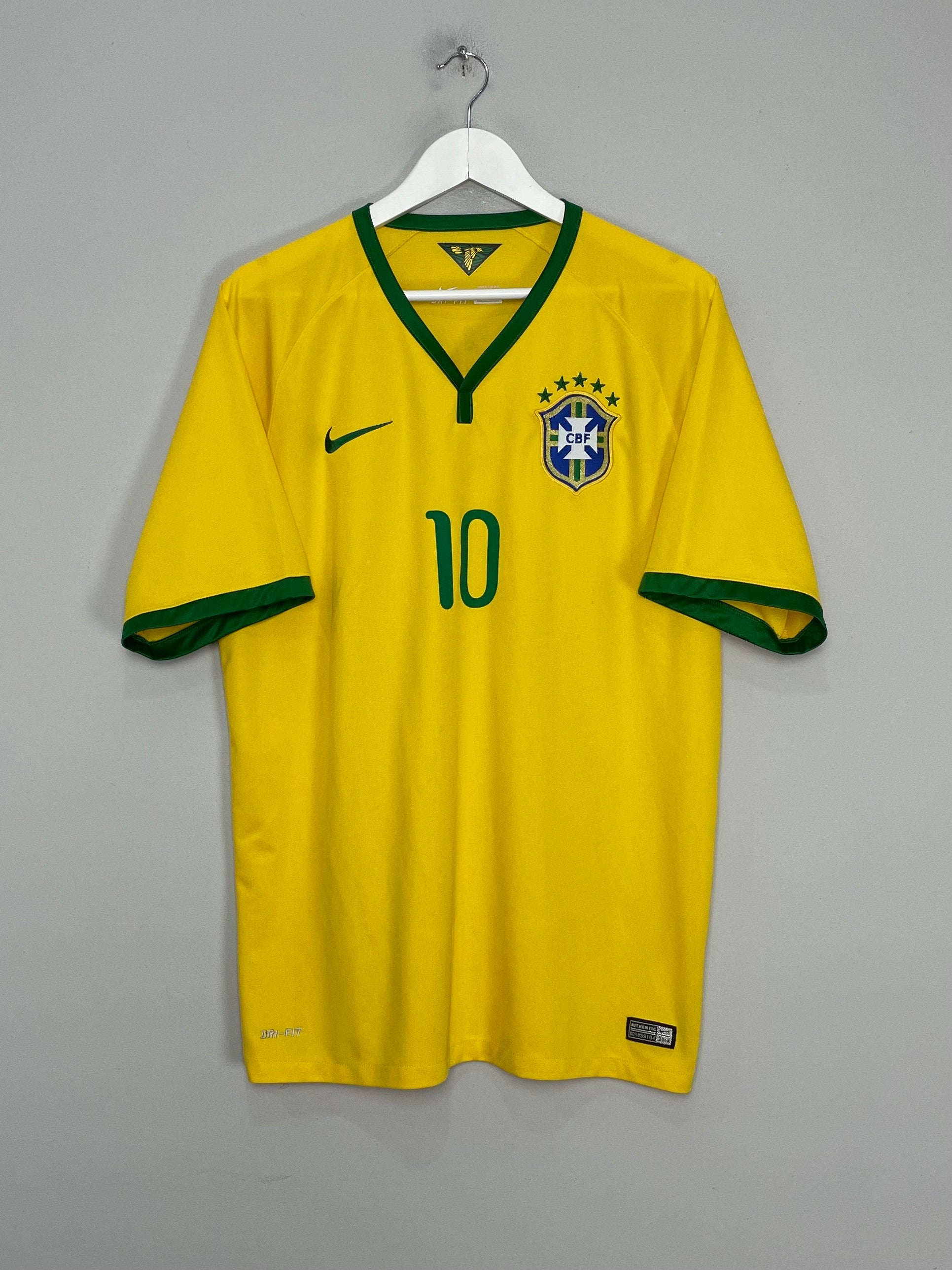 Shop 2014/15 BRAZIL NEYMAR JR #10 HOME SHIRT (XL) NIKE, classic football shirts, vintage football shirts & retro soccer jerseys at Cult Kits