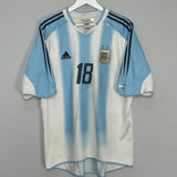 Shop 2004/06 ARGENTINA MESSI #18 HOME SHIRT (XL) ADIDAS, classic football shirts, vintage football shirts & retro soccer jerseys at Cult Kits
