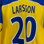 Shop 2000/02 SWEDEN LARSSON #20 HOME SHIRT (L) ADIDAS, classic football shirts, vintage football shirts & retro soccer jerseys at Cult Kits