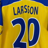Shop 2000/02 SWEDEN LARSSON #20 HOME SHIRT (L) ADIDAS, classic football shirts, vintage football shirts & retro soccer jerseys at Cult Kits