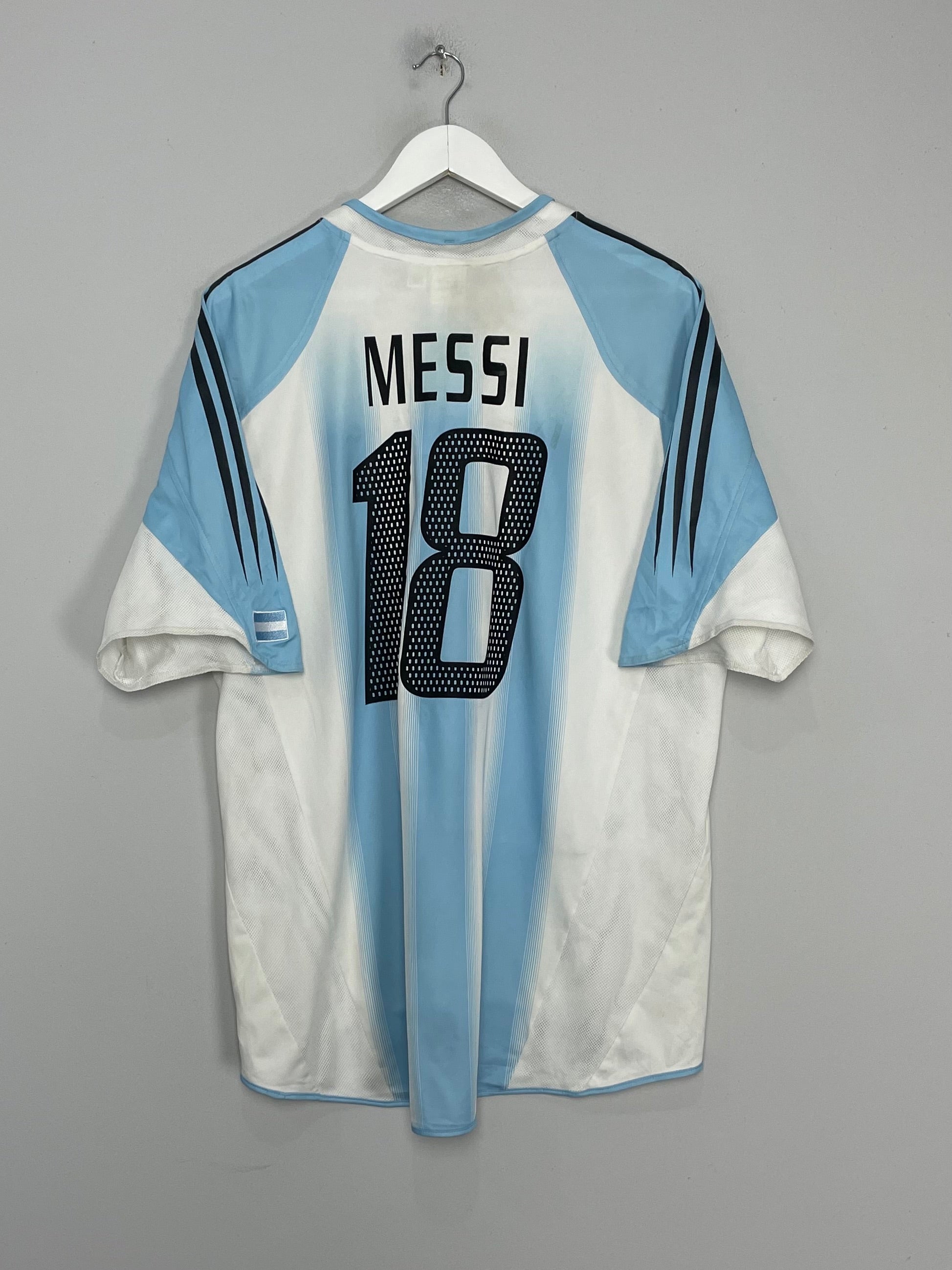 Shop 2004/06 ARGENTINA MESSI #18 HOME SHIRT (XL) ADIDAS, classic football shirts, vintage football shirts & retro soccer jerseys at Cult Kits