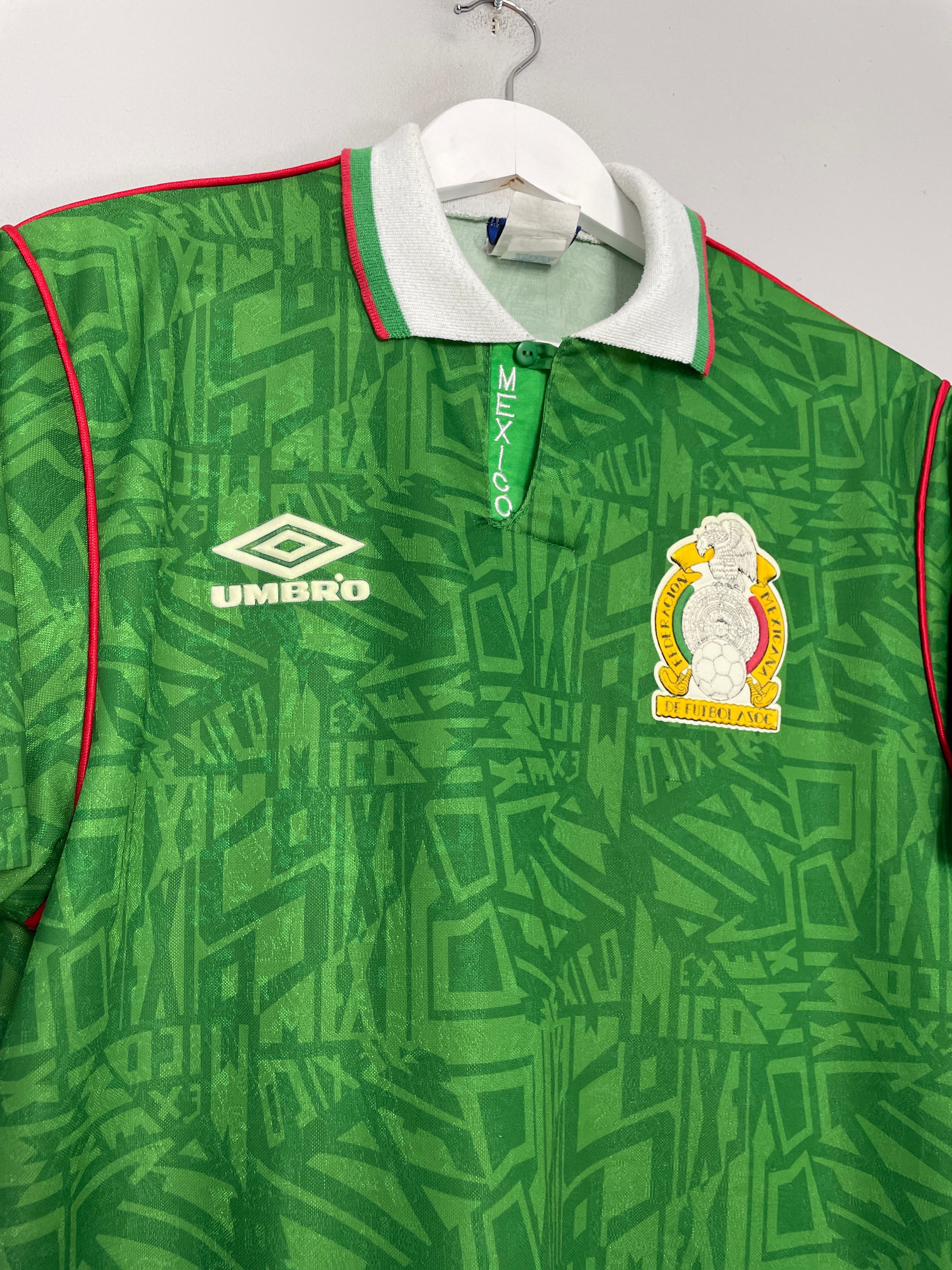 Shop 1994 MEXICO HOME SHIRT (M) UMBRO, classic football shirts, vintage football shirts & retro soccer jerseys at Cult Kits