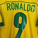 1998/00 BRAZIL RONALDO #9 HOME SHIRT (S) NIKE