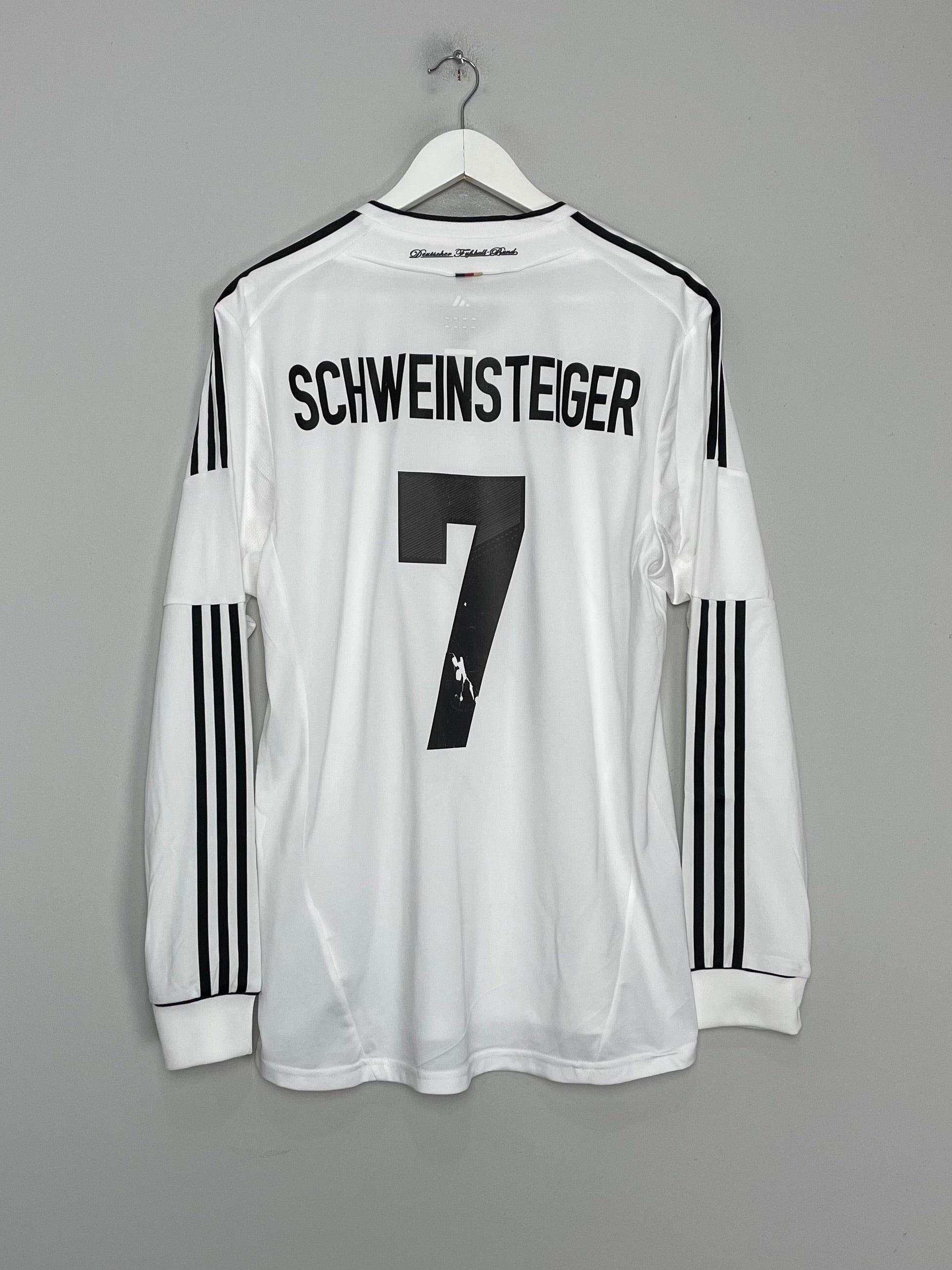 2012/13 GERMANY SCHWEINSTEIGER #7 *PLAYER ISSUE* L/S HOME SHIRT (XL) ADIDAS
