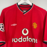 2000/02 MANCHESTER UNITED BECKHAM #7 C/L HOME SHIRT (L) UMBRO