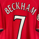 2000/02 MANCHESTER UNITED BECKHAM #7 C/L HOME SHIRT (L) UMBRO