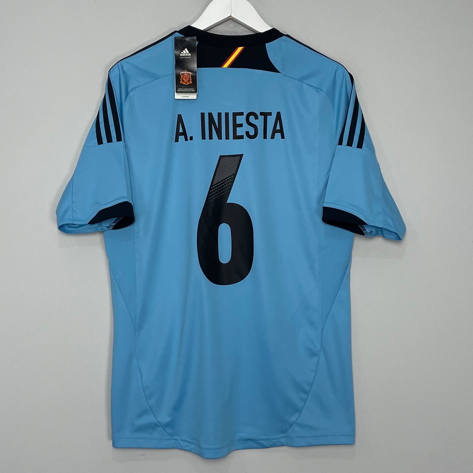 Shop 2012/13 SPAIN A.INIESTA #6 *BNWT* AWAY SHIRT (L) ADIDAS, classic football shirts, vintage football shirts & retro soccer jerseys at Cult Kits
