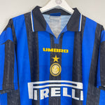 Shop 1996/97 INTER MILAN ZAMORANO #9 HOME SHIRT (L) UMBRO, classic football shirts, vintage football shirts & retro soccer jerseys at Cult Kits