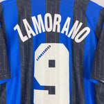 Shop 1996/97 INTER MILAN ZAMORANO #9 HOME SHIRT (L) UMBRO, classic football shirts, vintage football shirts & retro soccer jerseys at Cult Kits