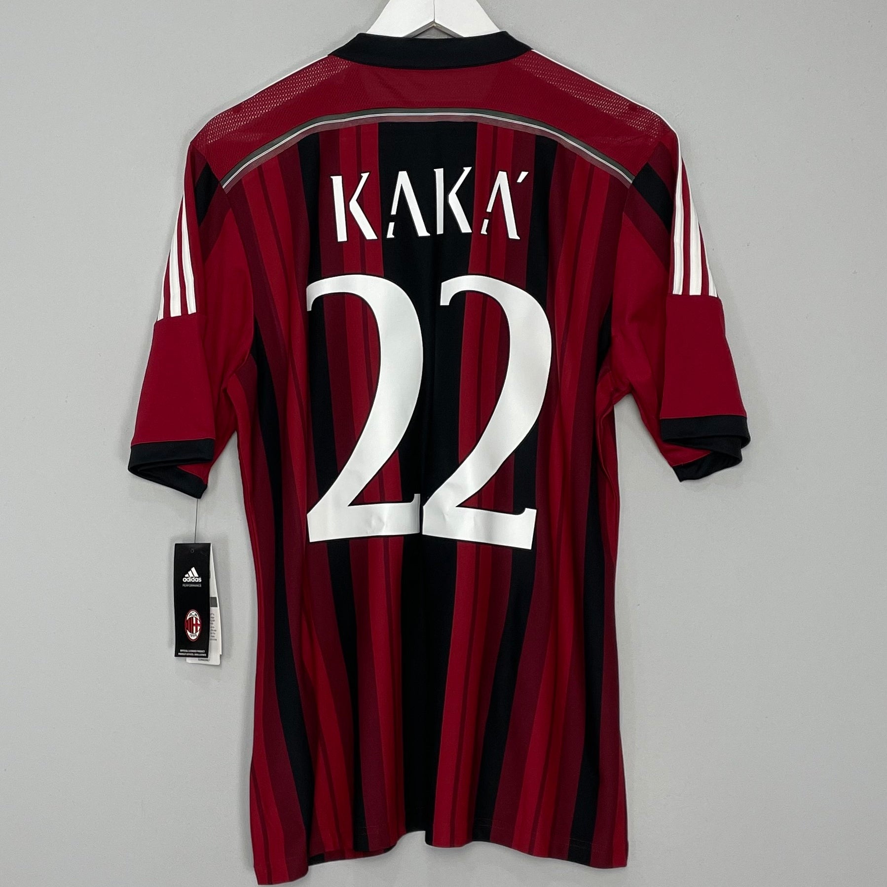 Shop 2014/15 AC MILAN KAKA #22 *BNWT* HOME SHIRT (L) ADIDAS, classic football shirts, vintage football shirts & retro soccer jerseys at Cult Kits