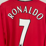 Shop 2002/04 MANCHESTER UNITED RONALDO #7 L/S HOME SHIRT (XXL) NIKE, classic football shirts, vintage football shirts & retro soccer jerseys at Cult Kits