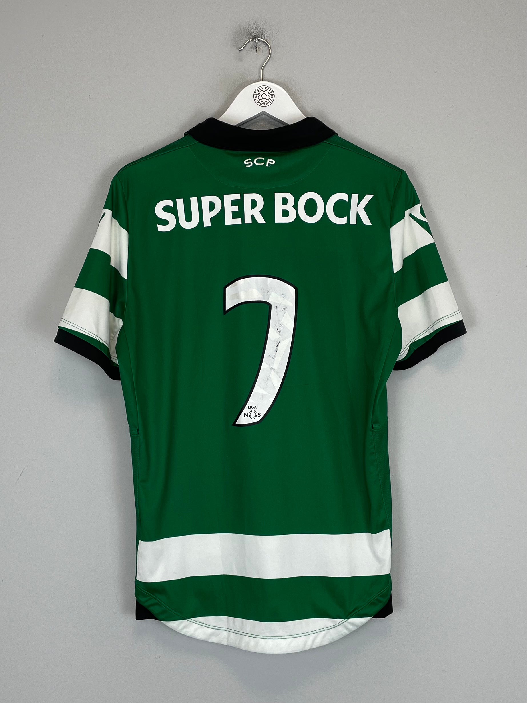 Shop 2016/17 SPORTING LISBON #7 HOME SHIRT (M) MACRON, classic football shirts, vintage football shirts & retro soccer jerseys at Cult Kits