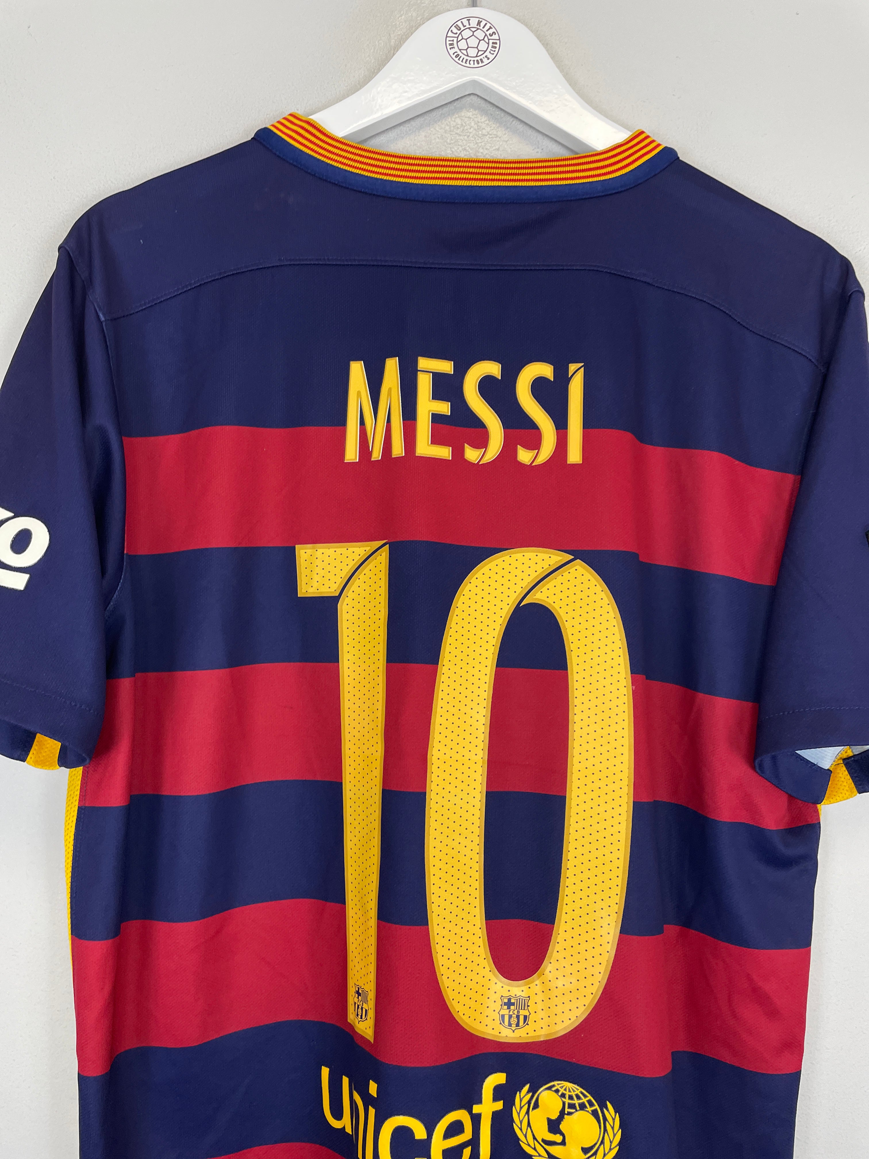Shop 2015/16 BARCELONA MESSI #10 HOME SHIRT (L) NIKE, classic football shirts, vintage football shirts & retro soccer jerseys at Cult Kits