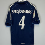 Shop 2005/06 REAL MADRID SERGIO RAMOS #4 AWAY SHIRT (M) ADIDAS, classic football shirts, vintage football shirts & retro soccer jerseys at Cult Kits