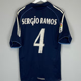 Shop 2005/06 REAL MADRID SERGIO RAMOS #4 AWAY SHIRT (M) ADIDAS, classic football shirts, vintage football shirts & retro soccer jerseys at Cult Kits