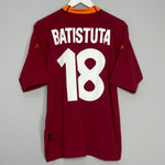 Shop 2000/01 ROMA BATISTUTA #18 HOME SHIRT (XXL) KAPPA, classic football shirts, vintage football shirts & retro soccer jerseys at Cult Kits