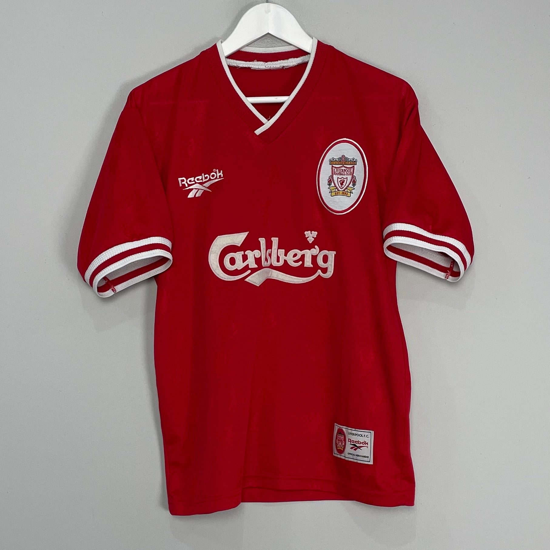 Shop 1996/98 LIVERPOOL HOME SHIRT (S) REEBOK, classic football shirts, vintage football shirts & retro soccer jerseys at Cult Kits