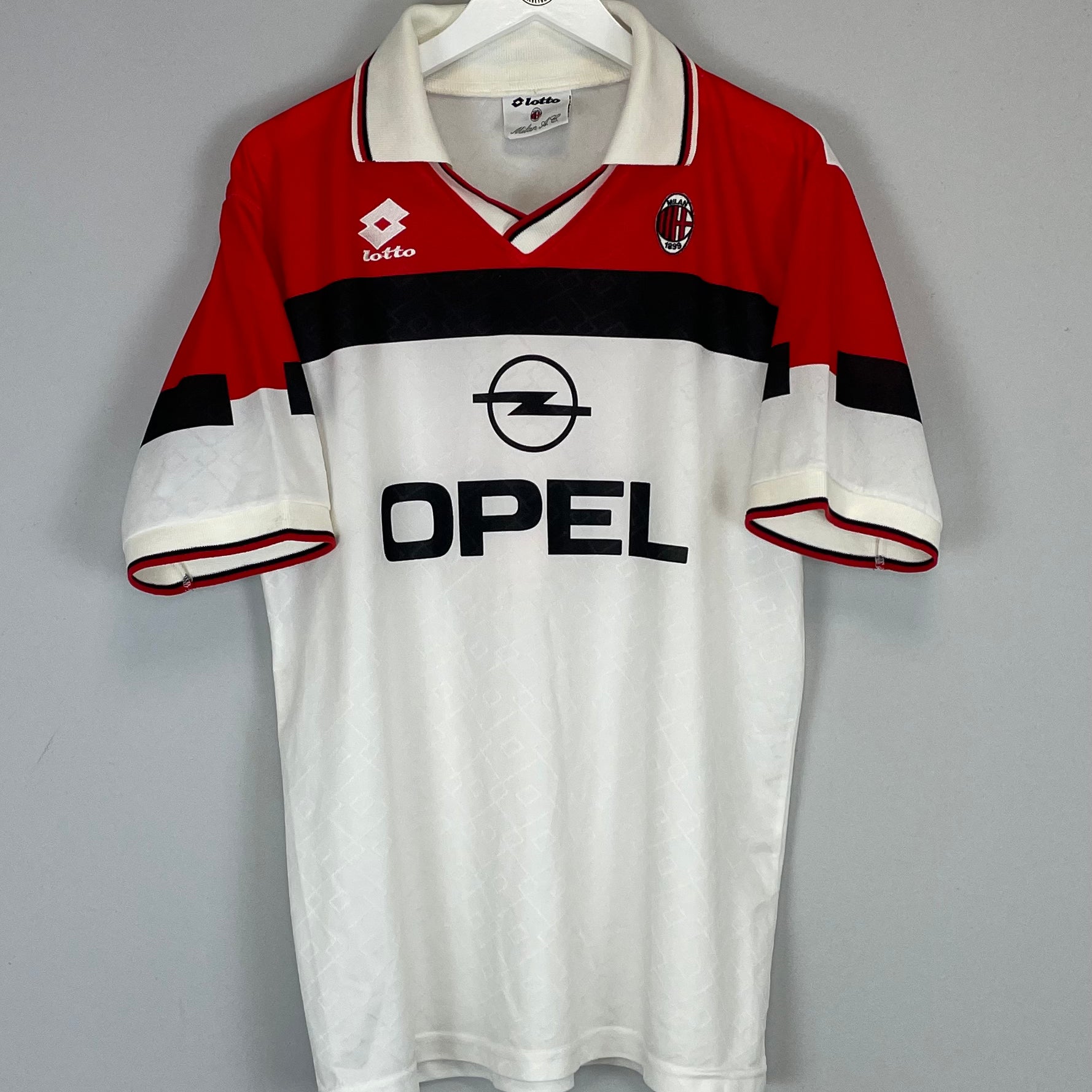 Shop 1994/95 AC MILAN #16 *PLAYER ISSUE* AWAY SHIRT (L) LOTTO, classic football shirts, vintage football shirts & retro soccer jerseys at Cult Kits