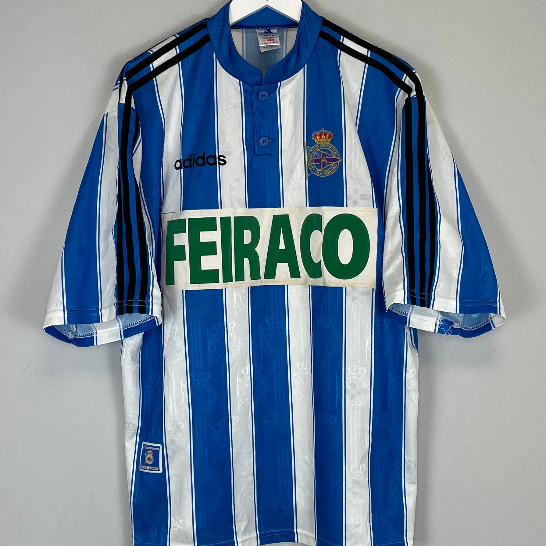 Shop 1997/98 DEPORTIVO LA CORUNA HOME SHIRT (XL) ADIDAS, classic football shirts, vintage football shirts & retro soccer jerseys at Cult Kits