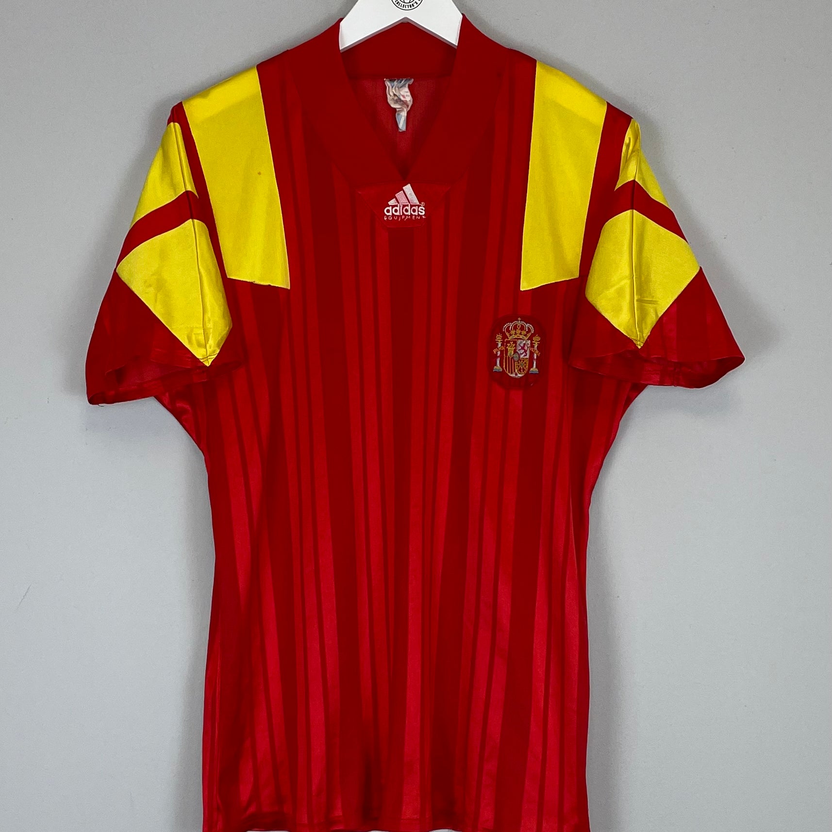 Shop 1992/94 SPAIN #10 *MATCH ISSUE* HOME SHIRT (XL) ADIDAS, classic football shirts, vintage football shirts & retro soccer jerseys at Cult Kits