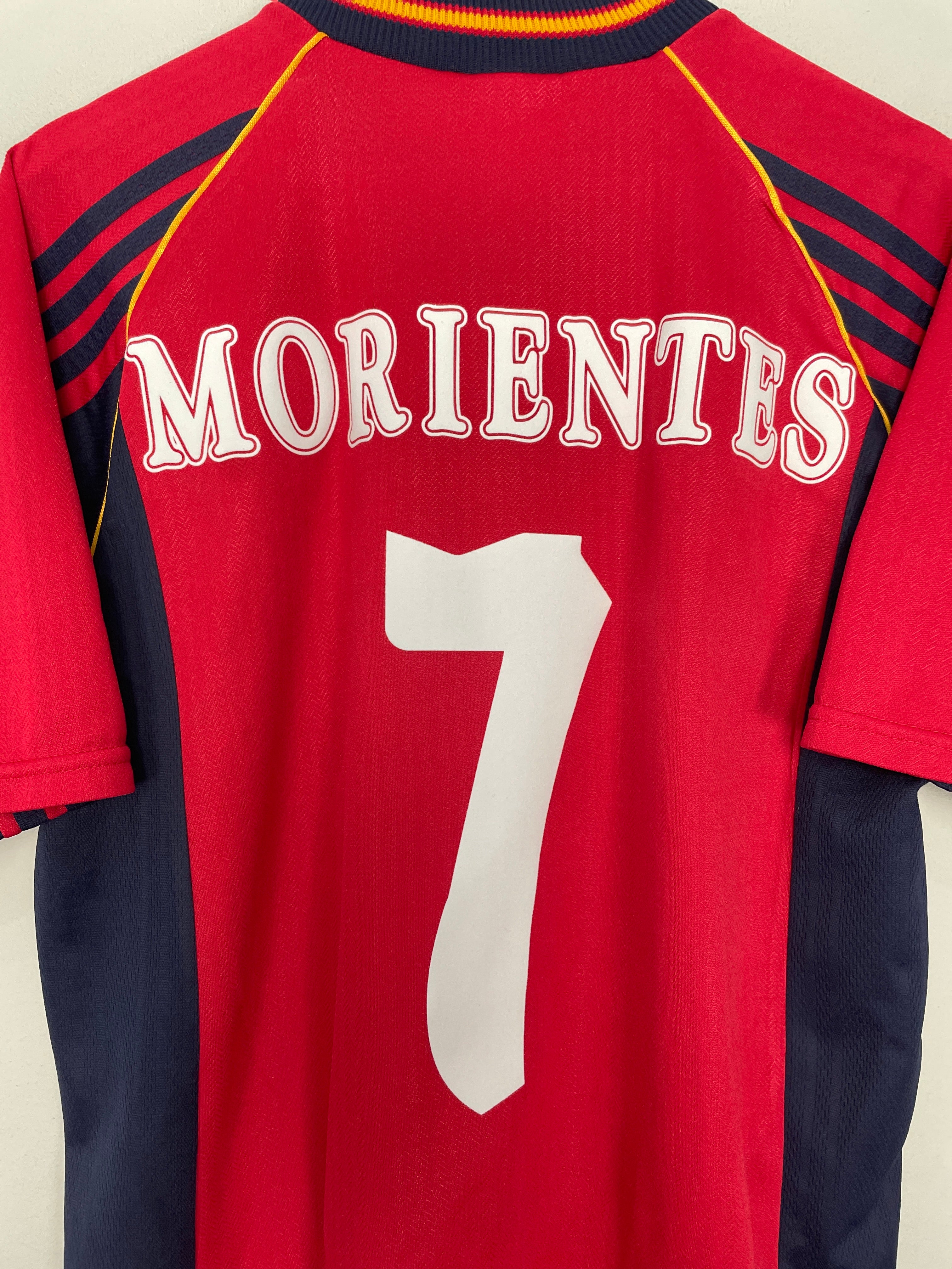 Shop 1998/99 SPAIN MORIENTES #7 HOME SHIRT (M) ADIDAS, classic football shirts, vintage football shirts & retro soccer jerseys at Cult Kits