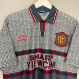 Shop 1995/96 MANCHESTER UNITED KEANE #16 AWAY SHIRT (L) UMBRO, classic football shirts, vintage football shirts & retro soccer jerseys at Cult Kits