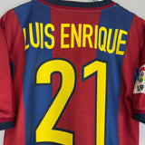Shop 1998/00 BARCELONA LUIS ENRIQUE #21 HOME SHIRT (S) NIKE, classic football shirts, vintage football shirts & retro soccer jerseys at Cult Kits