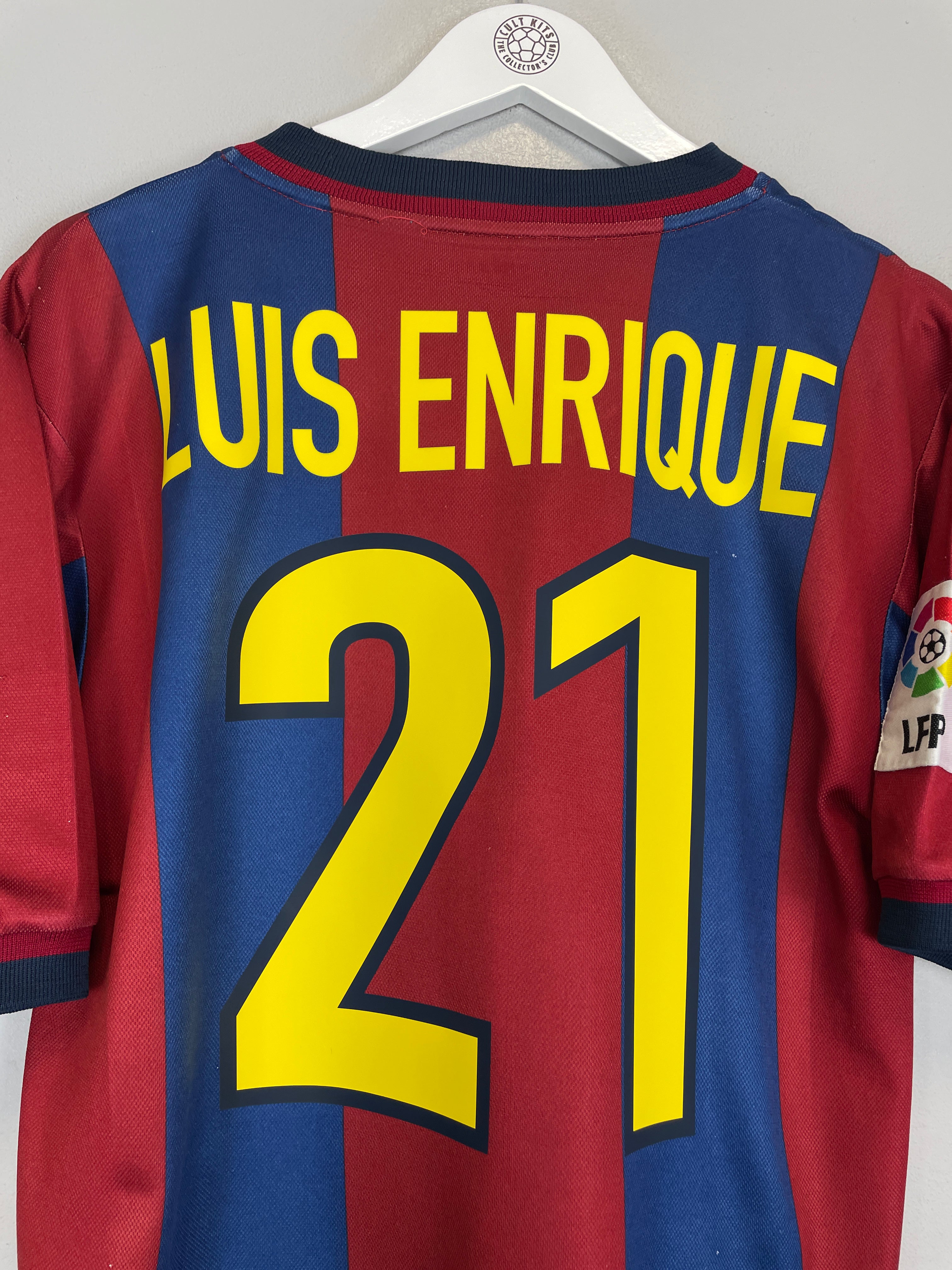 Shop 1998/00 BARCELONA LUIS ENRIQUE #21 HOME SHIRT (S) NIKE, classic football shirts, vintage football shirts & retro soccer jerseys at Cult Kits