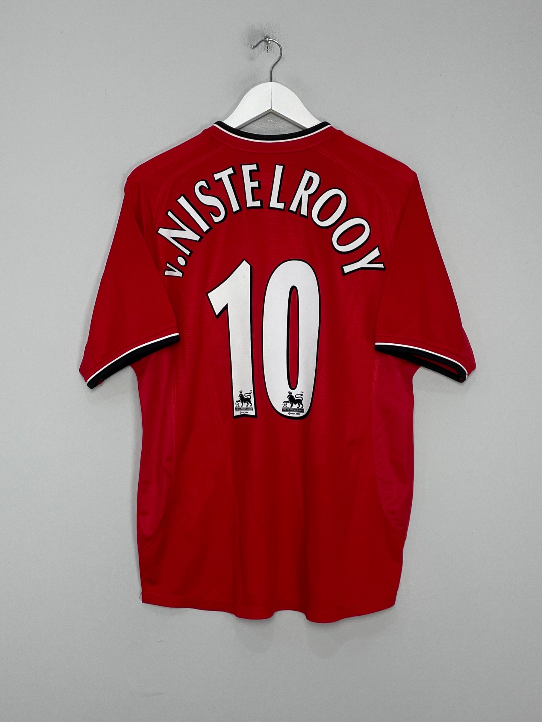 Shop 2000/02 MANCHESTER UNITED V.NISTELROOY #10 HOME SHIRT (M) UMBRO, classic football shirts, vintage football shirts & retro soccer jerseys at Cult Kits