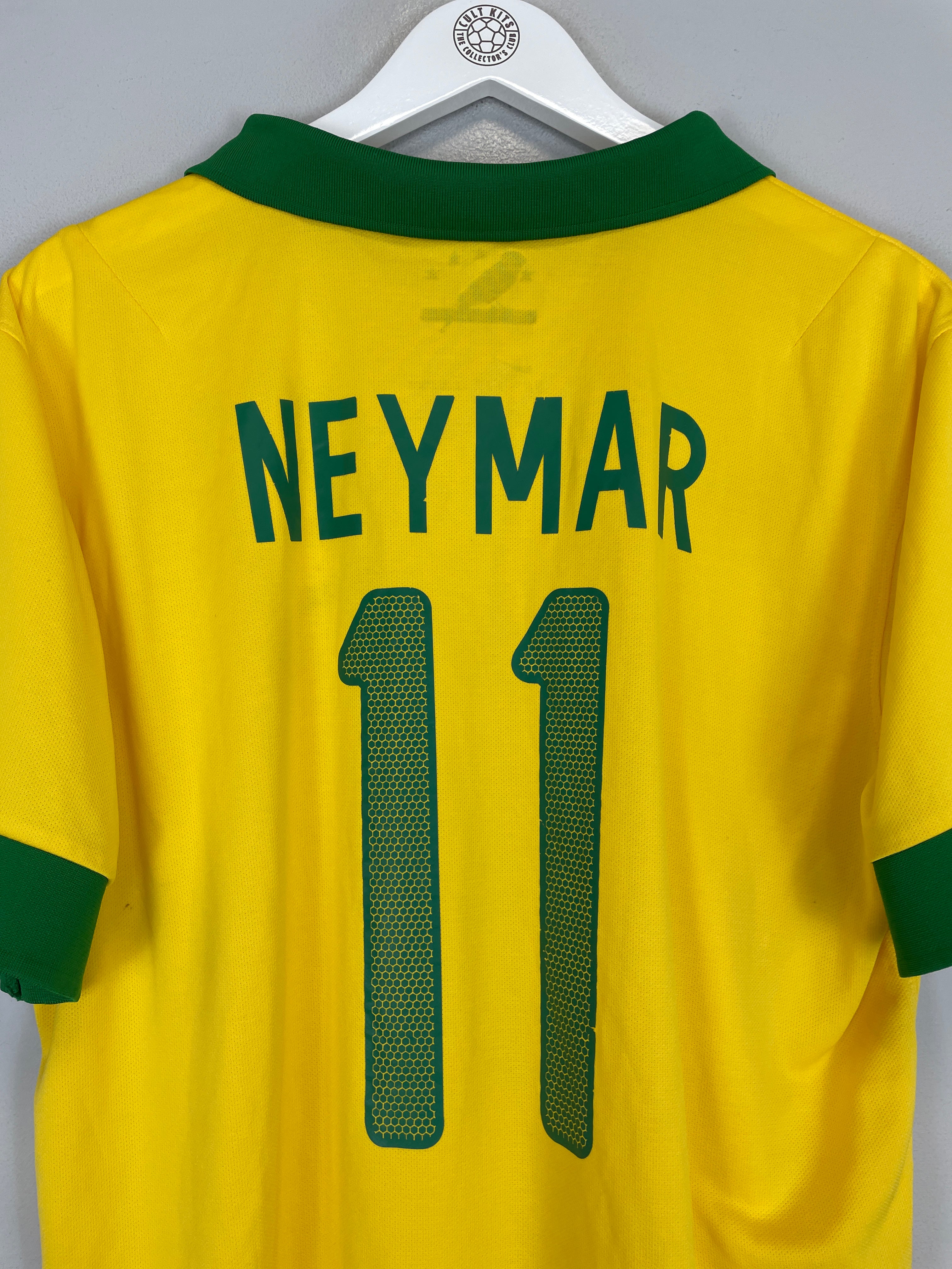 Shop 2013/14 BRAZIL NEYMAR JR #10 HOME SHIRT (XL) NIKE, classic football shirts, vintage football shirts & retro soccer jerseys at Cult Kits