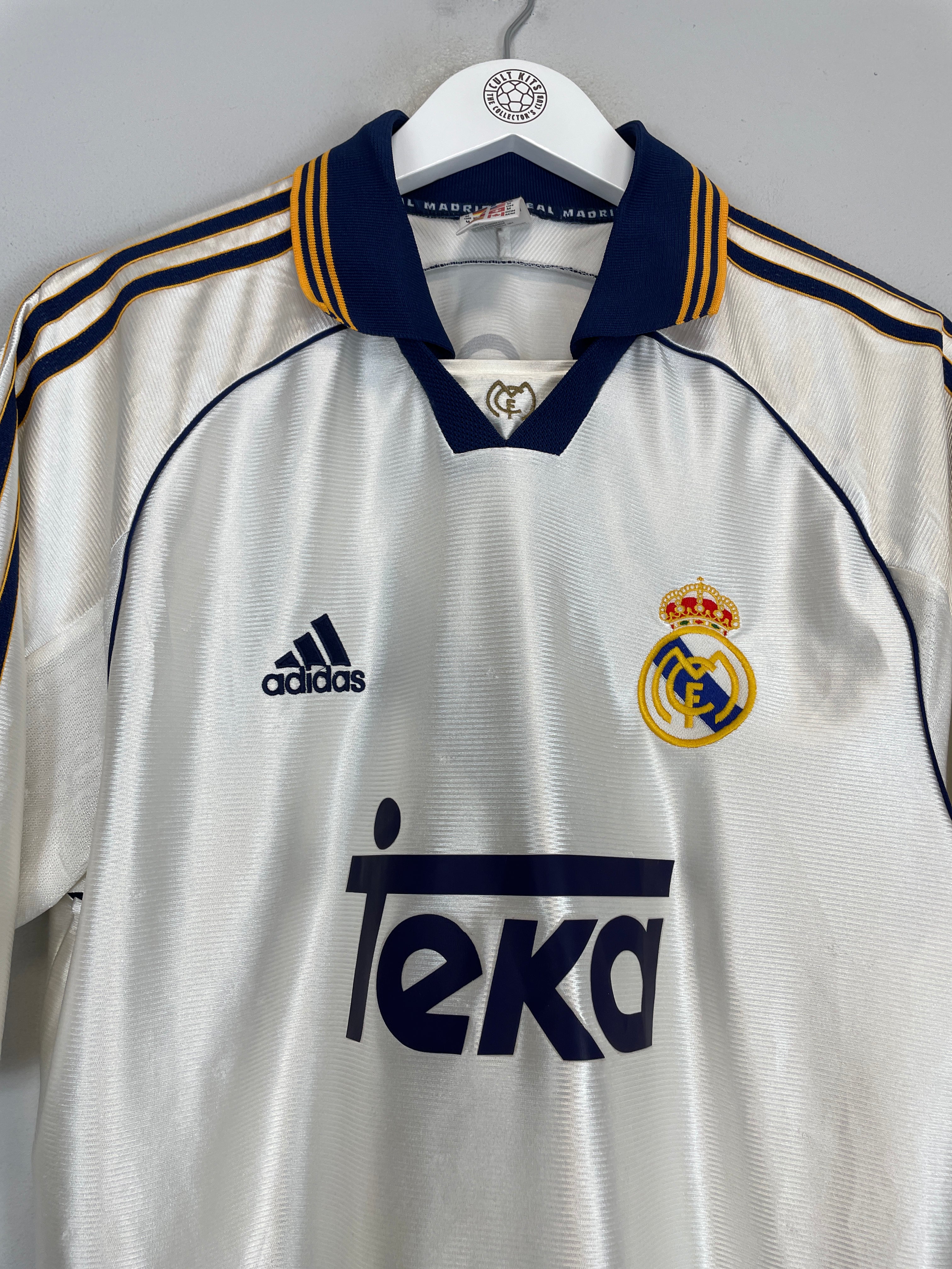 Shop 1998/00 REAL MADRID J.M GUTI #14 HOME SHIRT (M) ADIDAS, classic football shirts, vintage football shirts & retro soccer jerseys at Cult Kits
